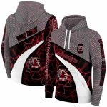 Personalized South Carolina Gamecocks Hexagonal Mesh Garnet All-Over Print Hoodie