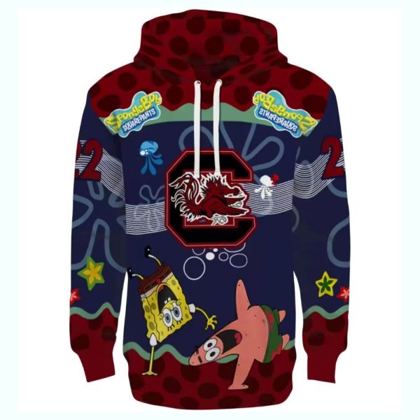 Personalized South Carolina Gamecocks Spongebob AOP Hoodie