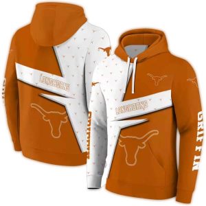 Personalized Texas Longhorns Abstract Shape All Over Print Hoodie