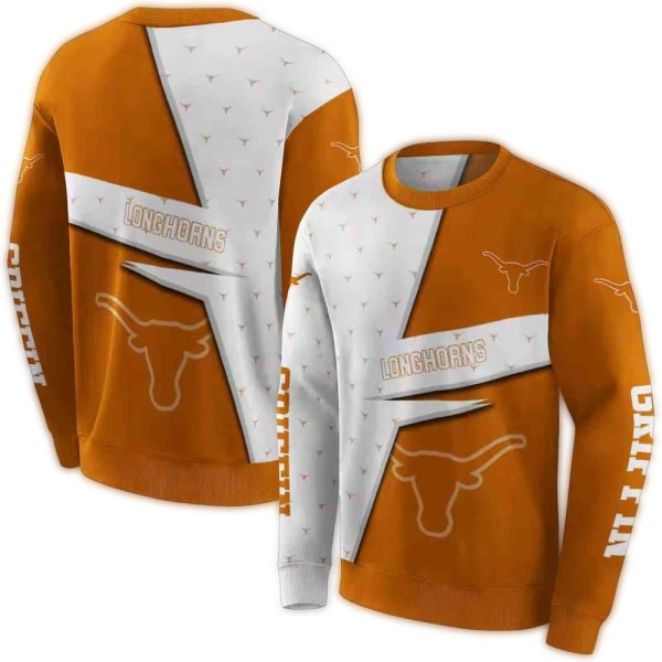 Personalized Texas Longhorns Abstract Shape AOP Sweatshirt 1