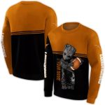 Personalized Texas Longhorns Baby Groot Orange Black All Over Print Sweatshirt