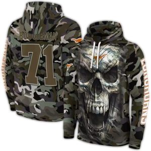 Personalized Texas Longhorns Camo Skull All Over Print Hoodie