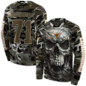 Personalized Texas Longhorns Camo Skull All Over Print Sweatshirt