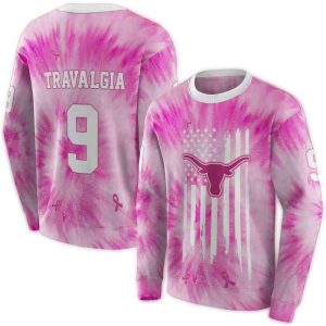 Personalized Texas Longhorns Cancer Support Pink All Over Print Sweatshirt