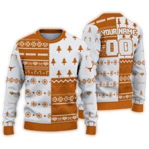 Personalized Texas Longhorns Christmastree Bands Ugly Sweater