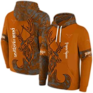 Personalized Texas Longhorns Deer Silhouette All Over Print Hoodie