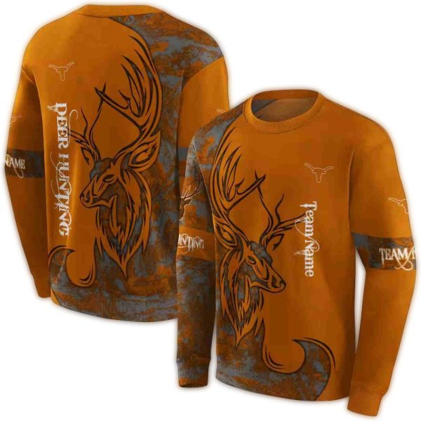 Personalized Texas Longhorns Deer Silhouette AOP Sweatshirt 1