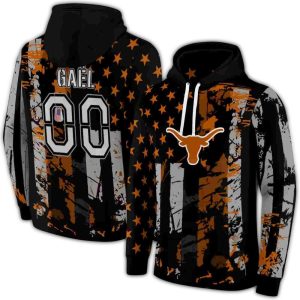 Personalized Texas Longhorns Distressed Flag All Over Print Hoodie