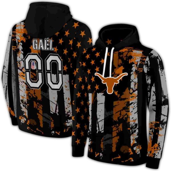 Personalized Texas Longhorns Distressed Flag AOP Hoodie 1