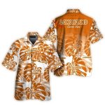 Personalized Texas Longhorns Floral Leafs Pattern Hawaiian Shirt