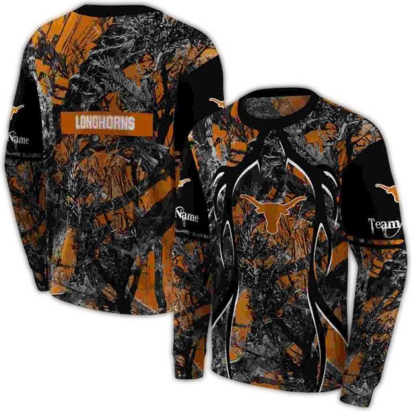 Personalized Texas Longhorns Hunting Theme AOP Sweatshirt 1