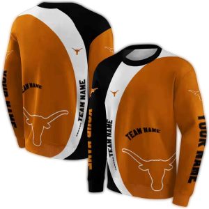 Personalized Texas Longhorns Minimalist All Over Print Sweatshirt