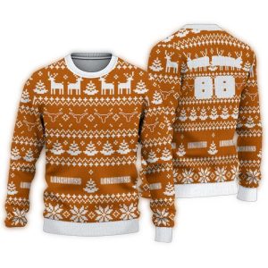 Personalized Texas Longhorns Pattern Christmas Ugly Sweater