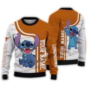 Personalized Texas Longhorns Stitch Ugly Sweater