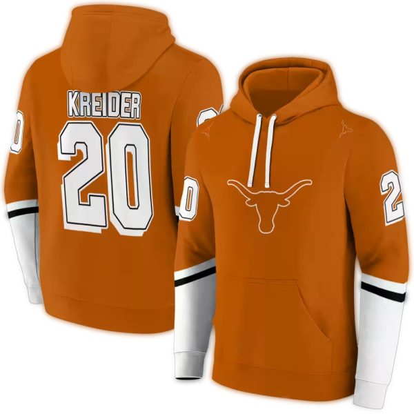 Personalized Texas Longhorns Striped Orange AOP Hoodie 1