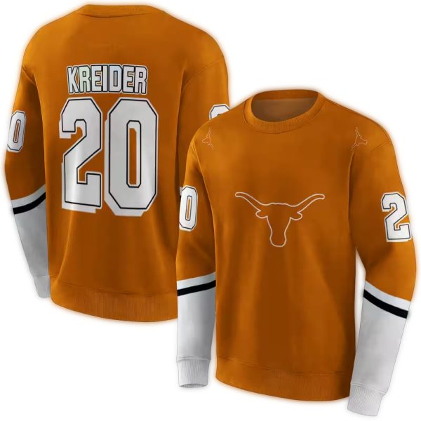 Personalized Texas Longhorns Striped Orange AOP Sweatshirt 1