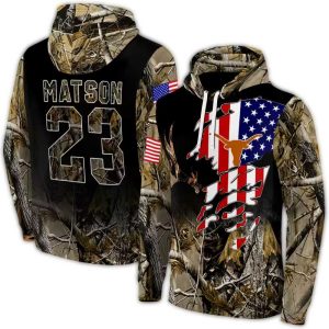 Personalized Texas Longhorns Tree Camo Flag Us All Over Print Hoodie
