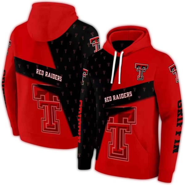 Personalized Texas Tech Red Raiders Abstract Shape AOP Hoodie 1