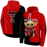 Personalized Texas Tech Red Raiders Baby Yoda All-Over Print Hoodie