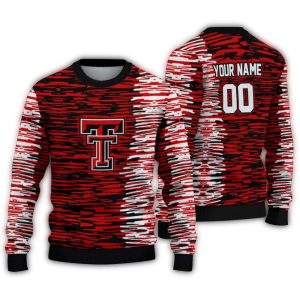 Personalized Texas Tech Red Raiders Camouflage Stripe Ugly Sweater