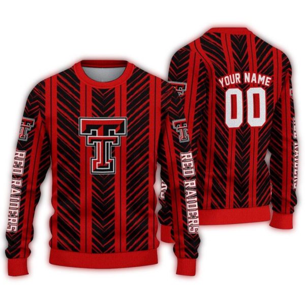 Personalized Texas Tech Red Raiders Chevron Rows Ugly Sweater 1