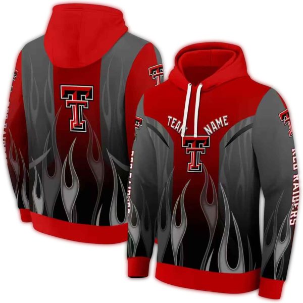 Personalized Texas Tech Red Raiders Flame AOP Hoodie 1