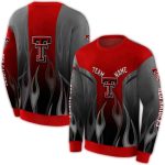 Personalized Texas Tech Red Raiders Flame All-Over Print Sweatshirt