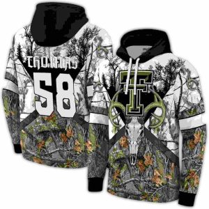 Personalized Texas Tech Red Raiders Forest Silhouette All-Over Print Hoodie
