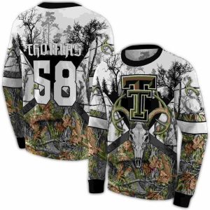 Personalized Texas Tech Red Raiders Forest Silhouette All-Over Print Sweatshirt