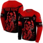 Personalized Texas Tech Red Raiders Grim Reaper Red Black All-Over Print Sweatshirt