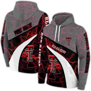 Personalized Texas Tech Red Raiders Hexagonal Mesh All-Over Print Hoodie