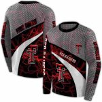 Personalized Texas Tech Red Raiders Hexagonal Mesh All-Over Print Sweatshirt