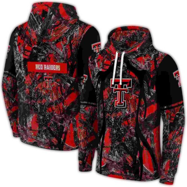 Personalized Texas Tech Red Raiders Hunting Theme AOP Hoodie 1