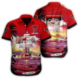 Personalized Texas Tech Red Raiders Logo Surf Beach Tropical Hawaiian Shirt