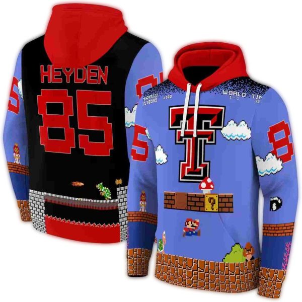 Personalized Texas Tech Red Raiders Mario AOP Hoodie 1
