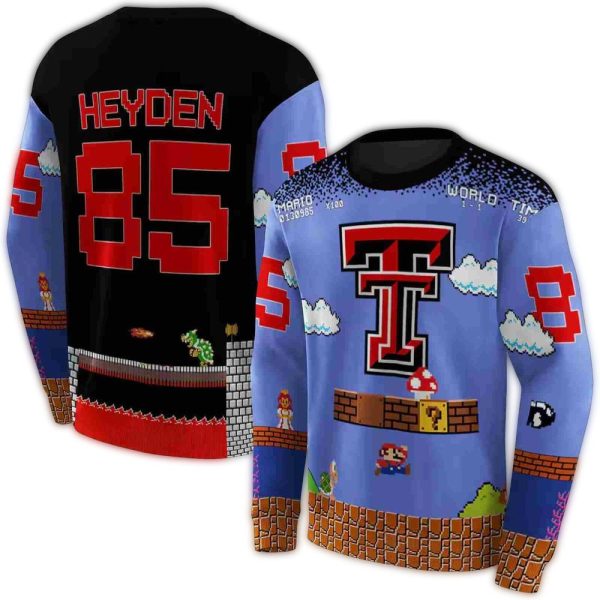 Personalized Texas Tech Red Raiders Mario AOP Sweatshirt 1