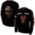 Personalized Texas Tech Red Raiders Punisher Skull All-Over Print Sweatshirt