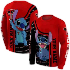 Personalized Texas Tech Red Raiders Stitch All-Over Print Sweatshirt
