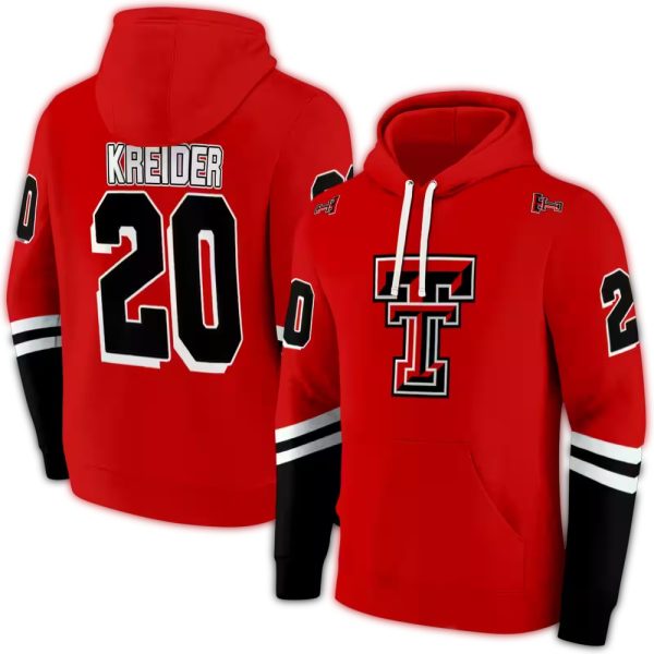 Personalized Texas Tech Red Raiders Striped AOP Hoodie 1