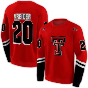 Personalized Texas Tech Red Raiders Striped All-Over Print Sweatshirt