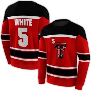 Personalized Texas Tech Red Raiders Striped Pattern All-Over Print Sweatshirt