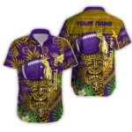 Personalized Tiki And Parrot Floral Lsu Tigers Hawaiian Shirt