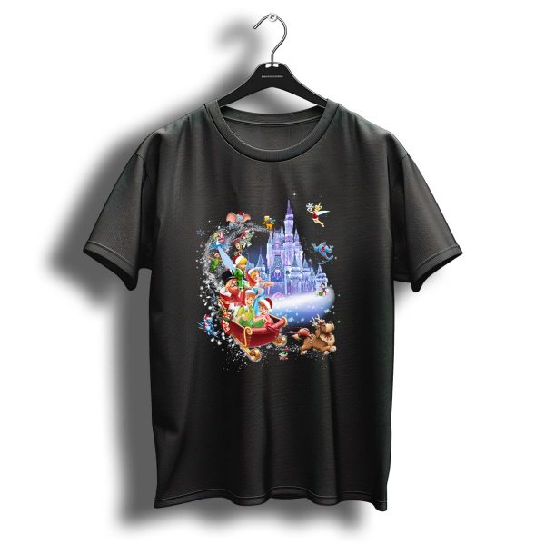 Peter Pan Christmas Wonderland With Disney Characters And Castle T Shirt 1 t shirt 1