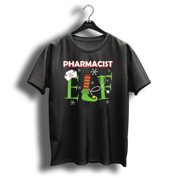 Pharmacist Elf Christmas Matching Group Snowflakes Stethoscope Nurse Hat T Shirt 1 t shirt 1