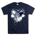 Philadelphia Eagles And Penn State Nittany Lions Heart Logo Rip Xatt053 T-Shirt