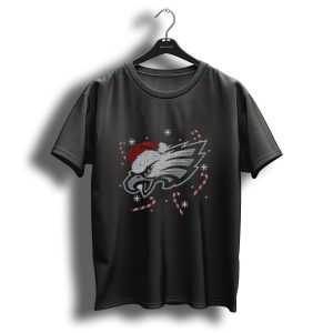 Philadelphia Eagles Christmas Santa Hat Candy Canes T Shirt
