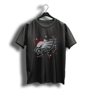 Philadelphia Eagles Christmas Santa Hat Candy Canes T-Shirt