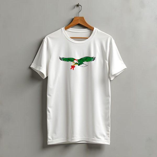 Philadelphia Eagles Christmas Santa Hat Football T Shirt t shirt 1