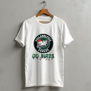 Philadelphia Eagles Go Birds Christmas Lights Santa Hat T Shirt