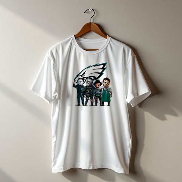 Philadelphia Eagles Halloween The Slasher Squad Horror Team Characters T Shirt t shirt 1
